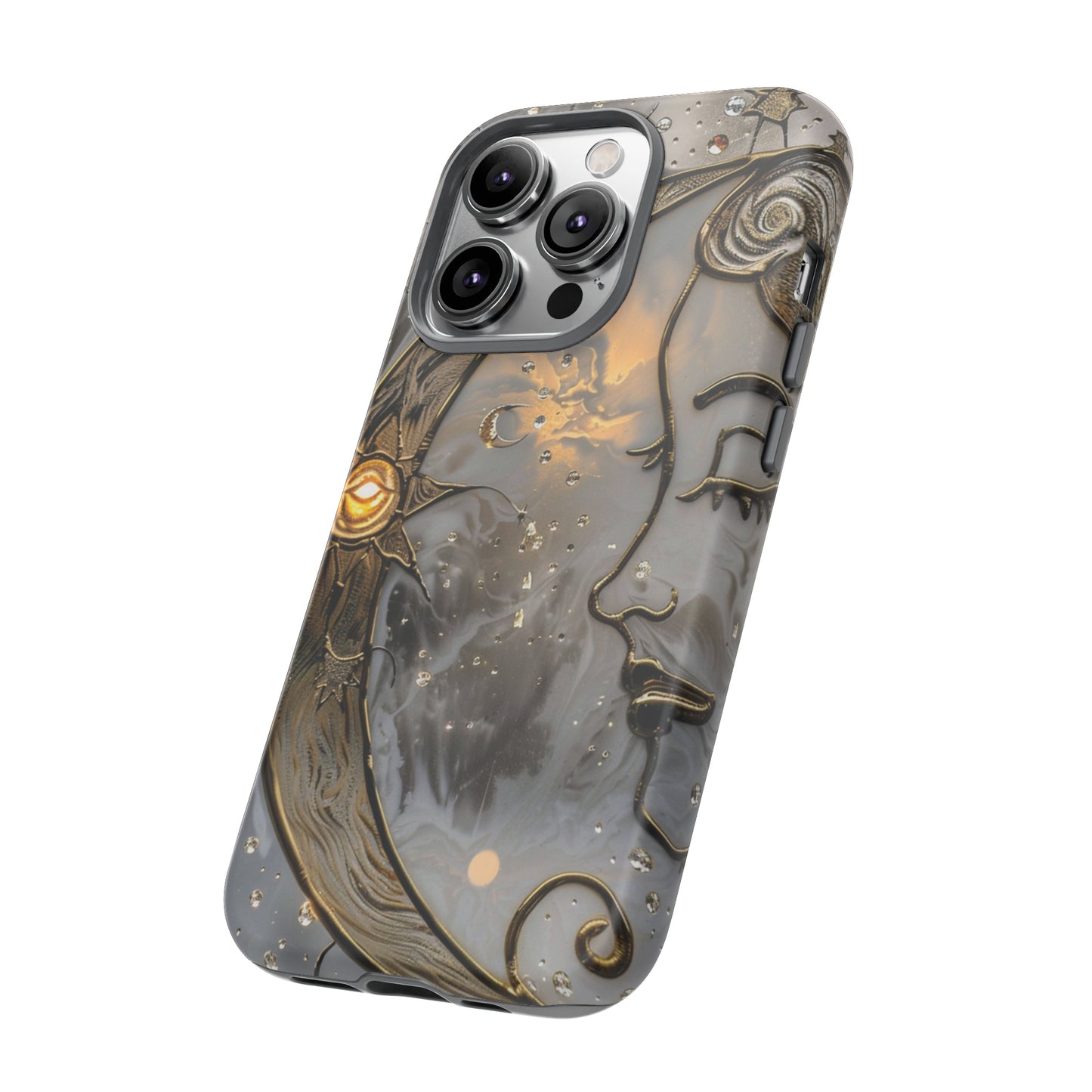 Moon Stars Stained Glass Starry Night Phone Case