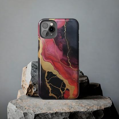 Marbled Dark Lava flow Phone Case | Embrace the Mesmerizing Multicolor Art