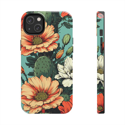 Desert Dream: Retro Vibe Cactus Tough iPhone Case