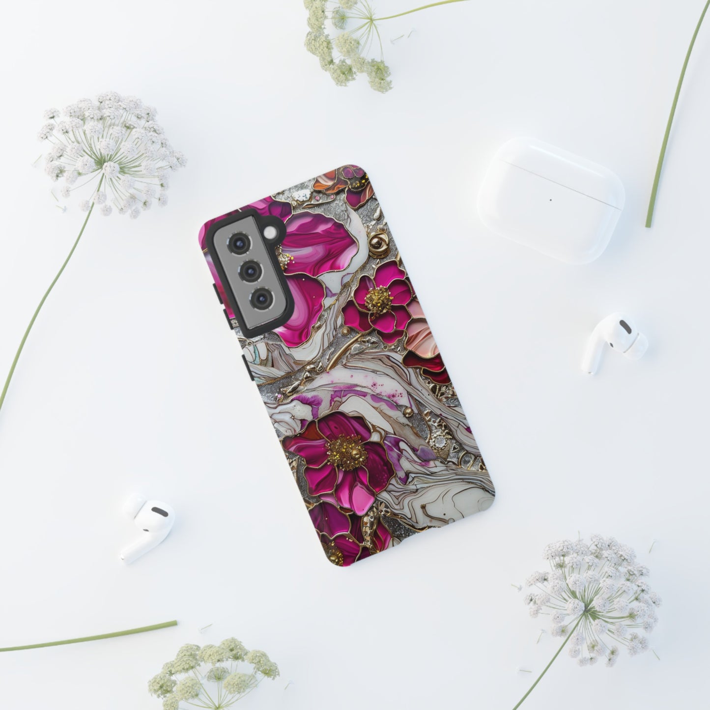 Stained Glass Magenta Floral Paisley Explosion Phone Case