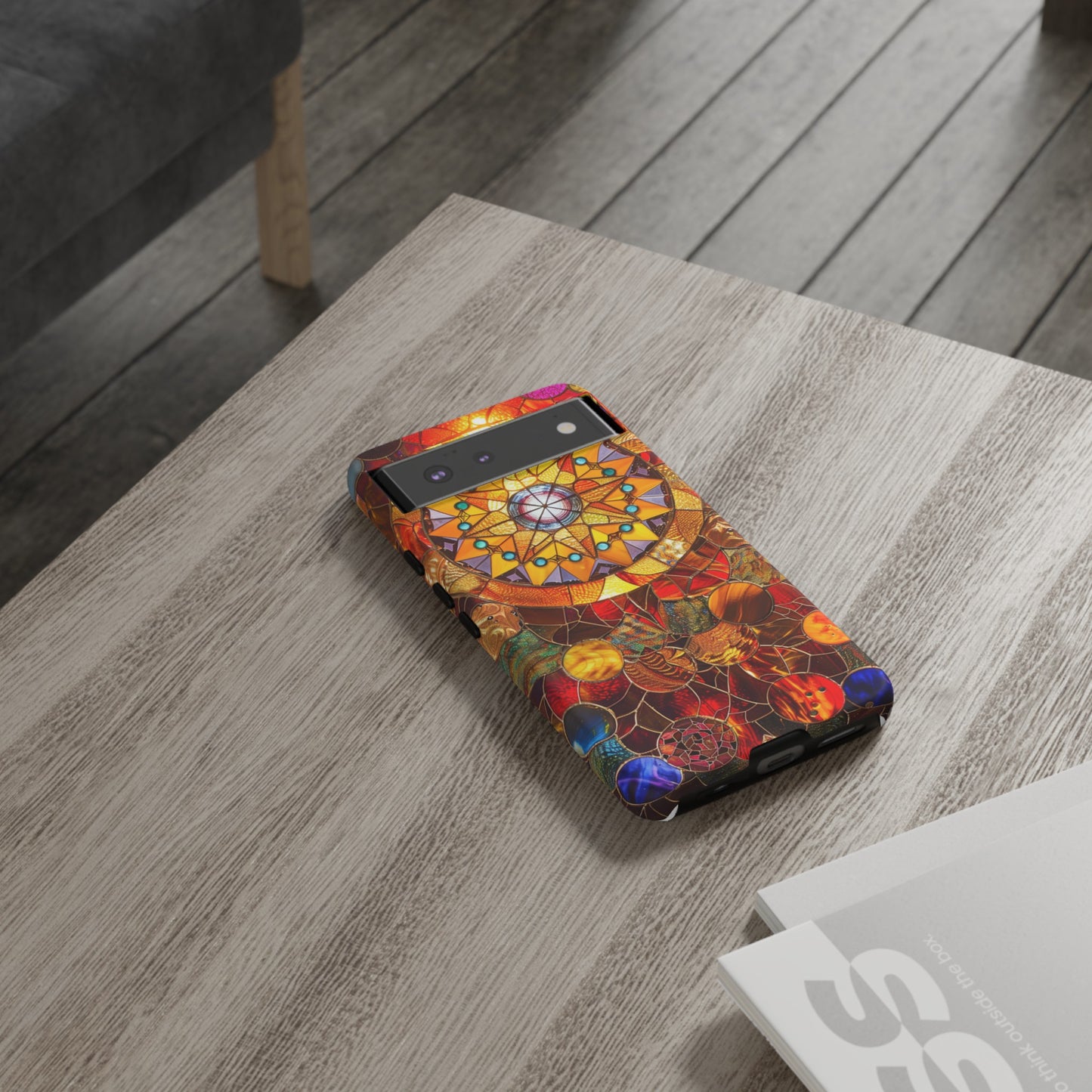 Cosmic Stained Glass Mandala Phone Case