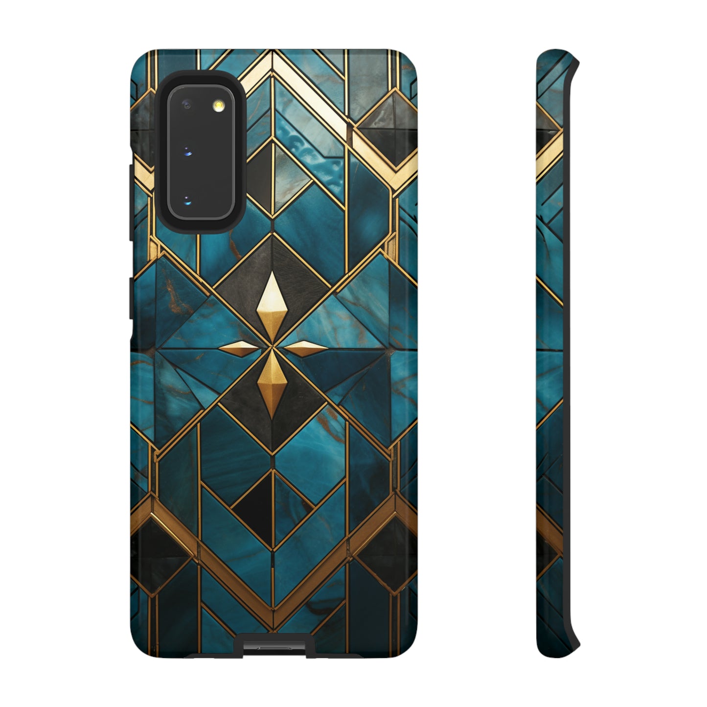 Gold and Blue Marble Mosaic Phone Case