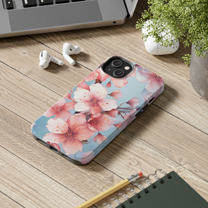 Pretty in Pink Flowers Tough iPhone Case | Floral Phone Cover