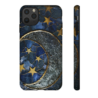 Moon Stars Stained Glass Starry Night Phone Case