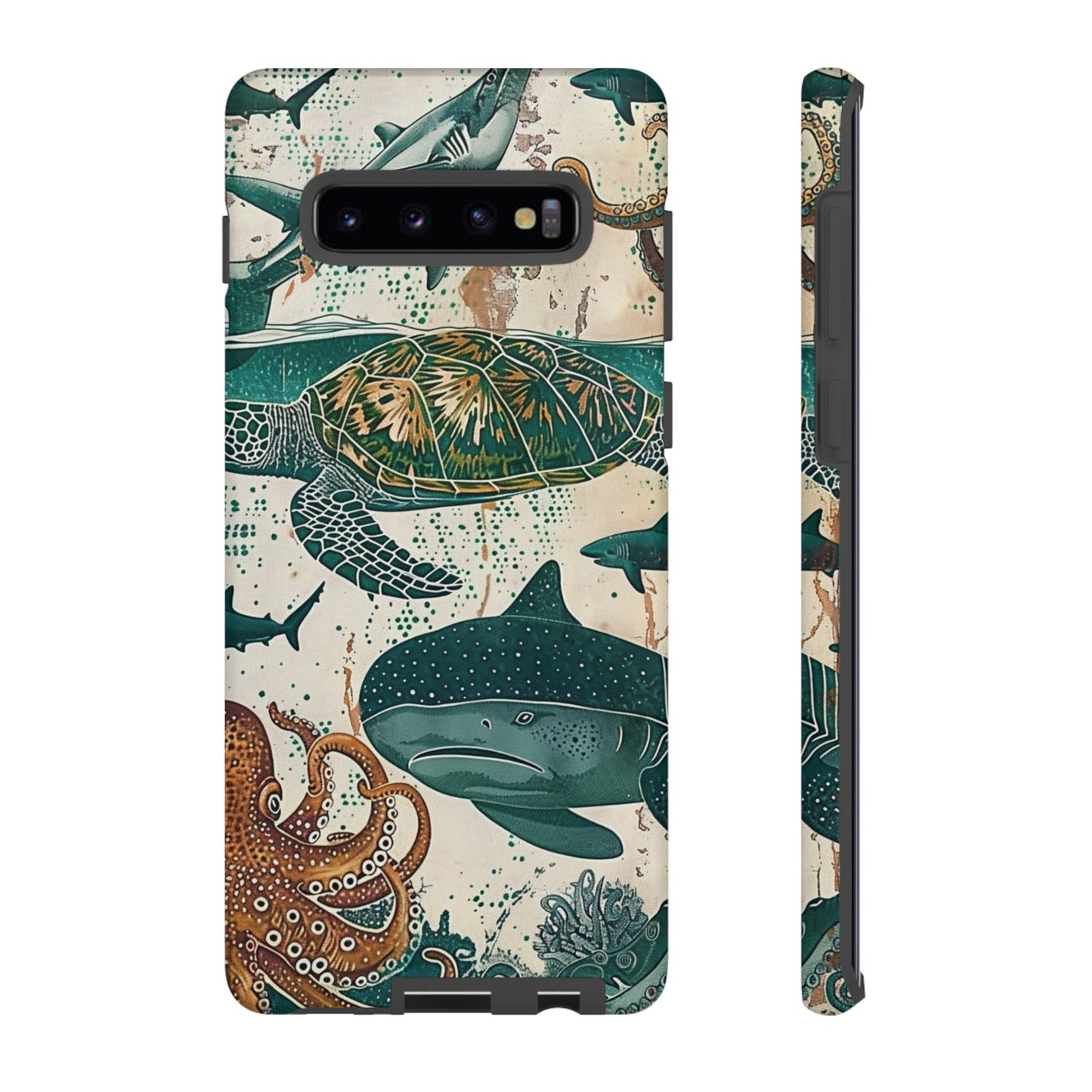 Undersea World Shark, Turtle, Manta Ray Phone Case