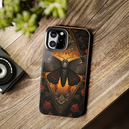 iPhone Case | Lost in Thought: Dark Academia Moth iPhone Tough Case