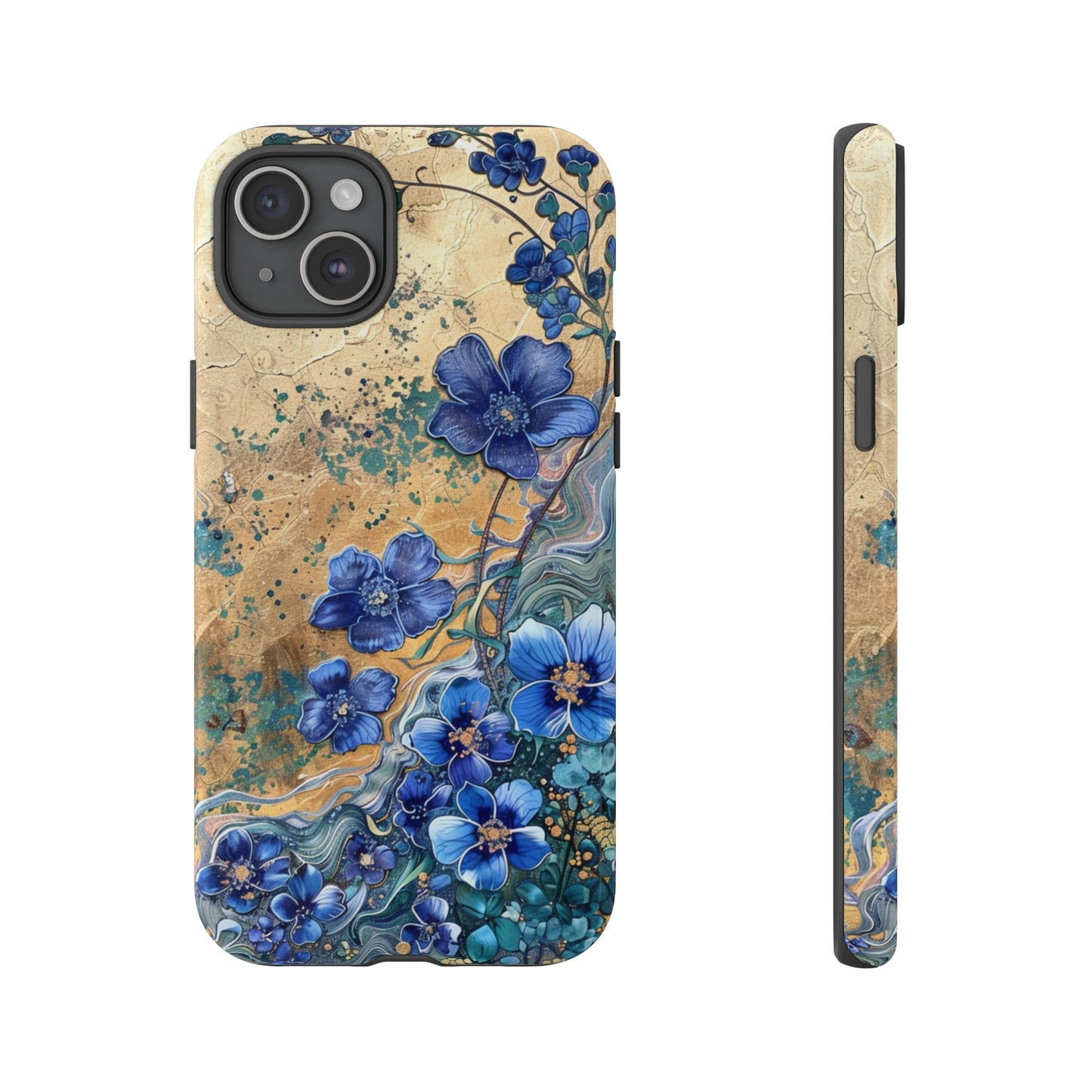 Forget Me Nots Vintage Color Splash Floral Design Phone Case