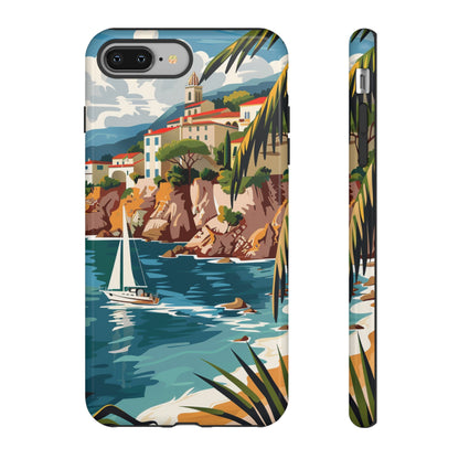 Midcentury French Riviera Sailboat Painting Phone Case