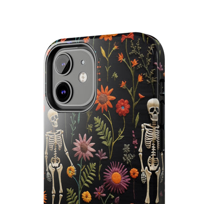 Skeletons in the garden Halloween Embroidery Phone Case