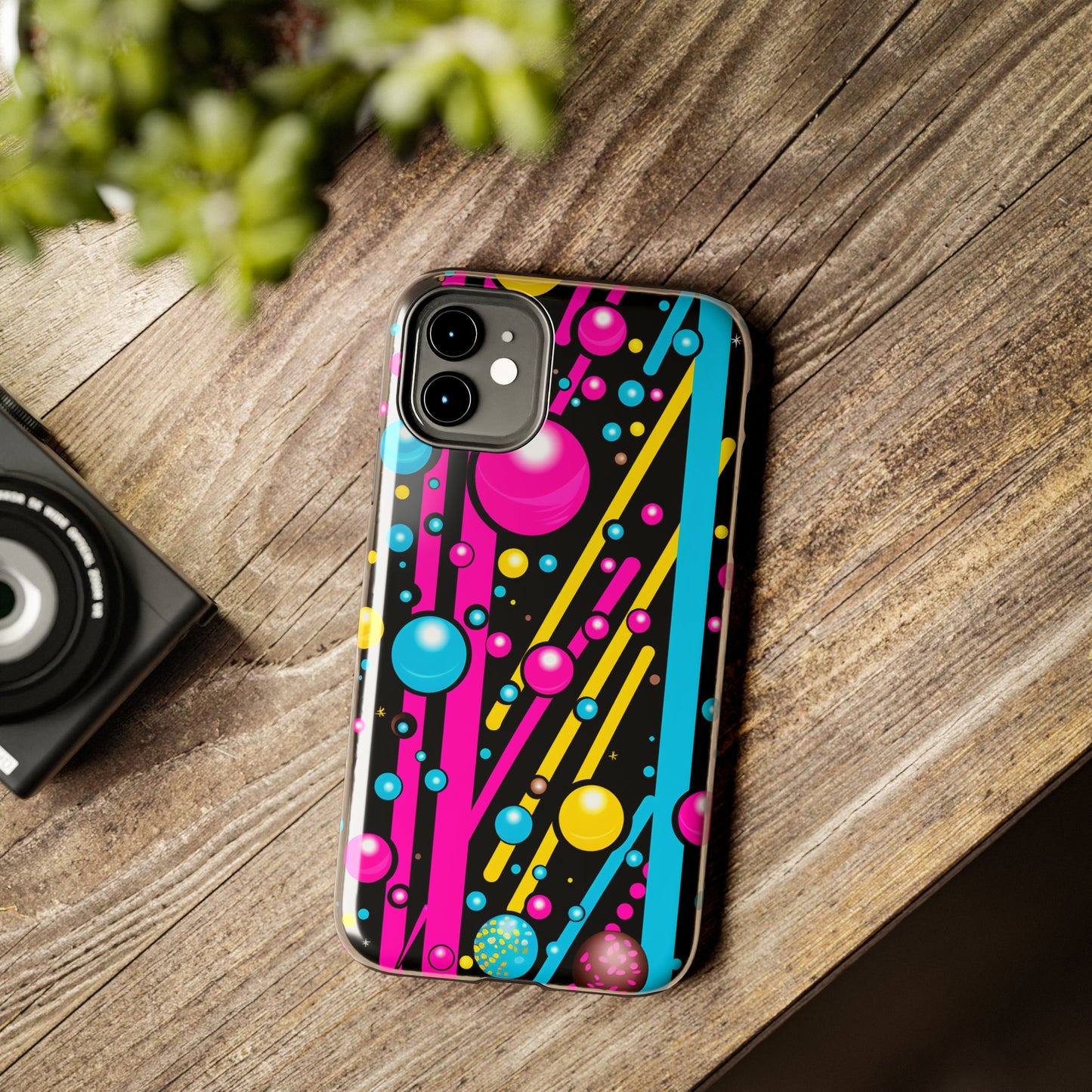 Retro Geometric Psychedelic iPhone Case | A Nostalgic Trip to Colorful Dimensions