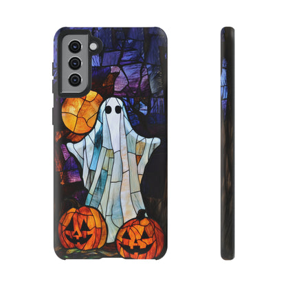 Stained Glass Halloween Ghost and Jack-o'-Lanterns Phone Cover