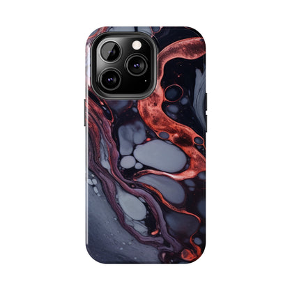 Marbled Dark Lava Flow Phone Case | Embrace the Vibrant Magma Vibes