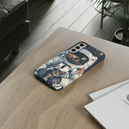 The Astronaut and the Cosmic Cat Phone Case