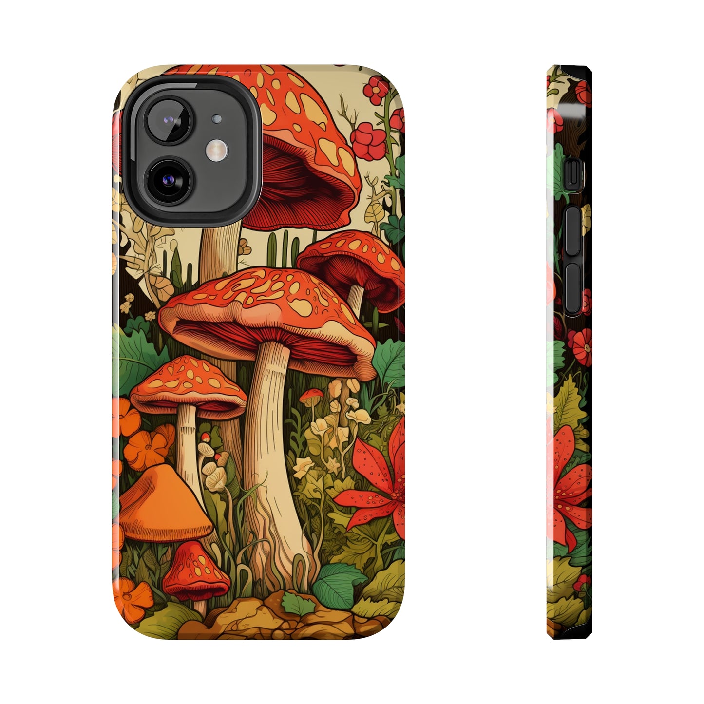 Psychedelic Retro Mushrooms: Dive Deep into Nostalgic Vibes | iPhone Case