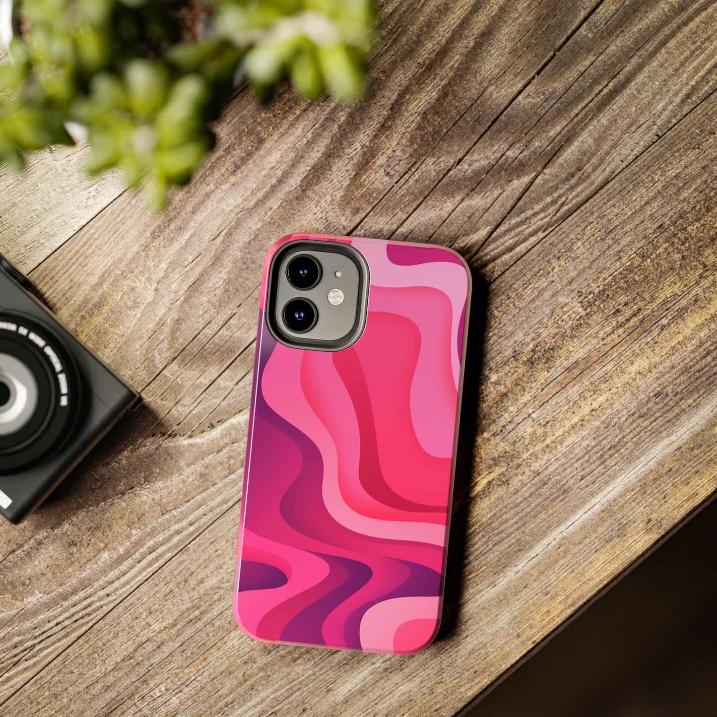 The Pink Wave iPhone Case Splash of Vibrance | Modern Art Meets Protection iPhone Tough Case