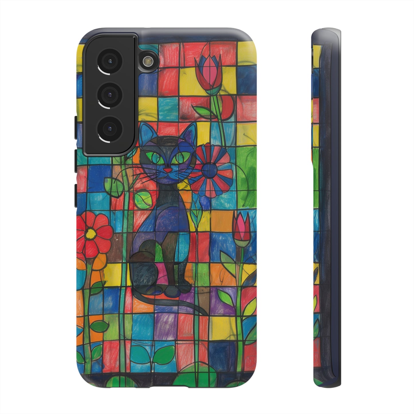 Cat in the Stained Glass Garden Phone Case