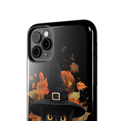 Trick or Treat Delight: Adorable Witch Cat Halloween Celebration | Whimsical iPhone Case