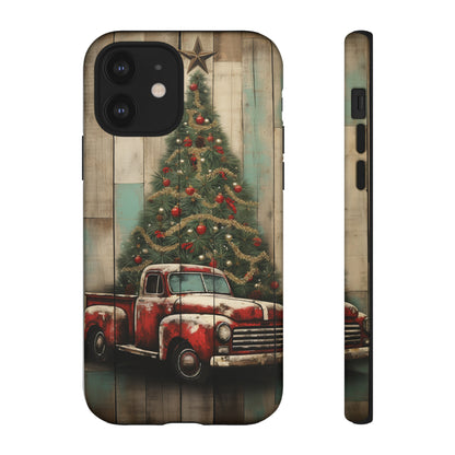 Classic Red Pickup Truck Christmas Phone Case