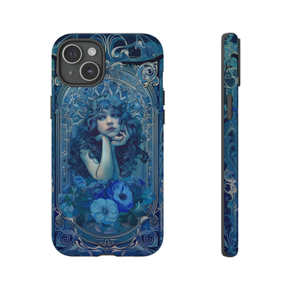 Blue Floral Art Nouveau Style Phone Case