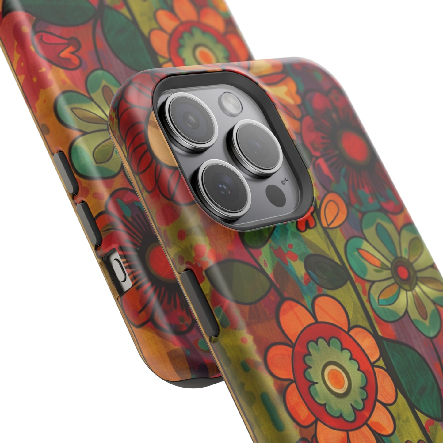 Retro Watercolor Abstract Floral Summer Style MagSafe Phone Case, iPhone 15 Case