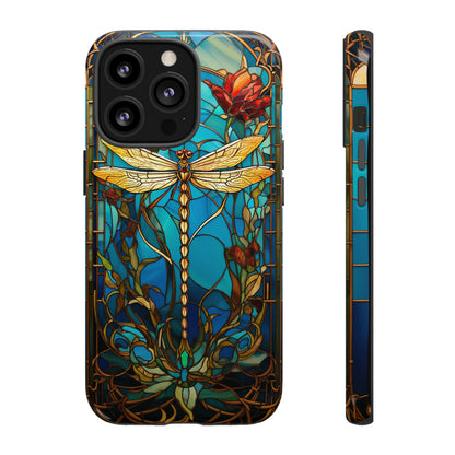 Vintage Art Nouveau Stained Glass Dragonfly Phone Case