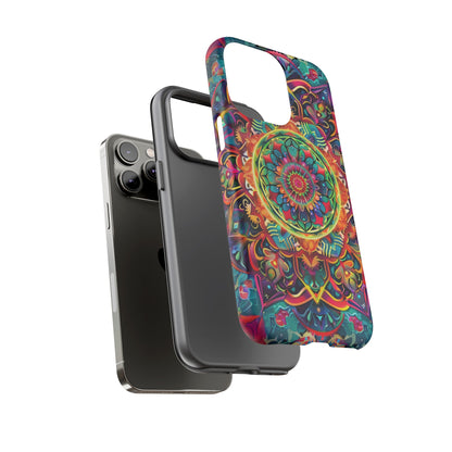 Cosmic Stained Glass Mandala Phone Case