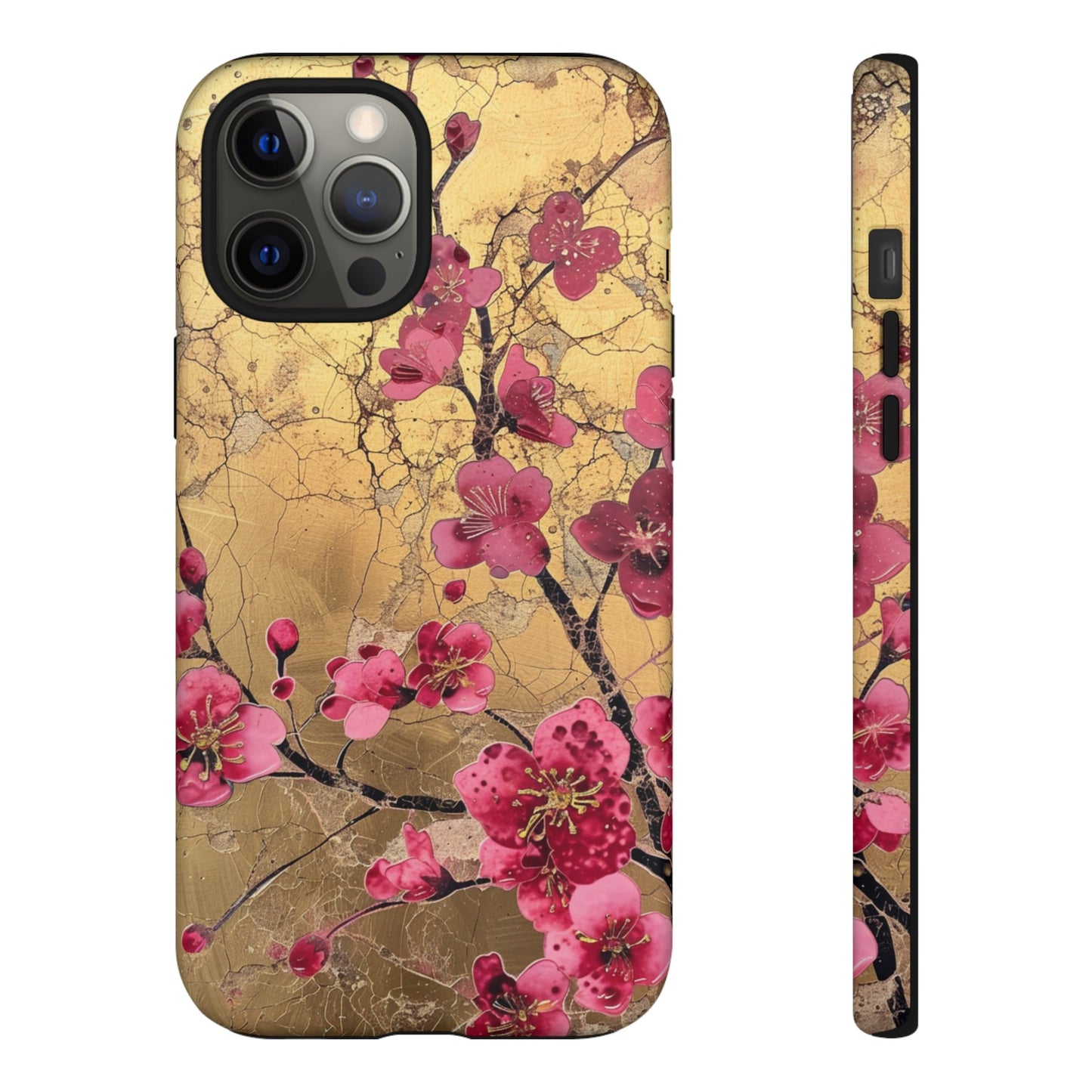 Pink Forget Me Nots Gold Floral Phone Case