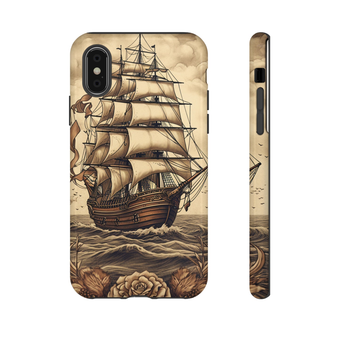 Vintage Tattoo Style Pirate Ship Phone Case