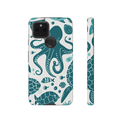 Undersea World Octopus, Turtle, Manta Ray Phone Case