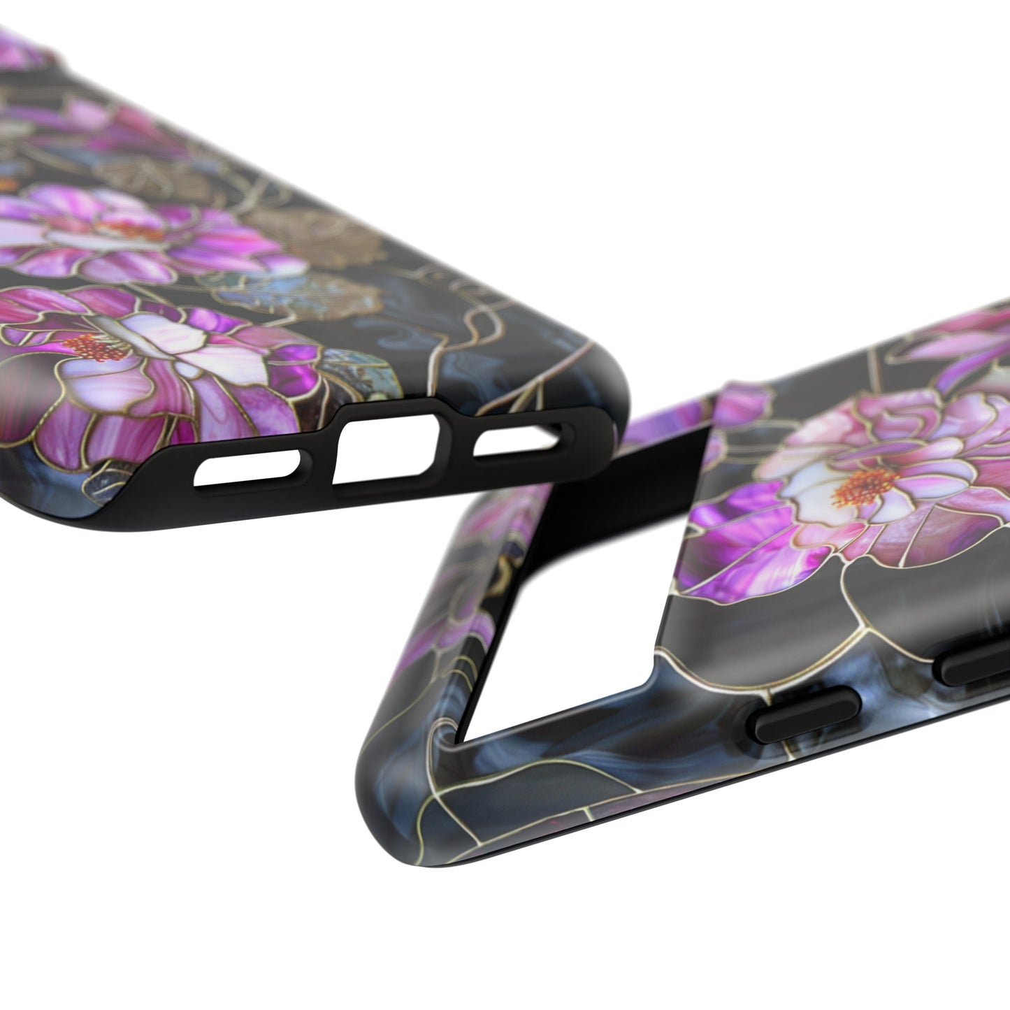 Magenta Color Floral Stained Glass Phone Case