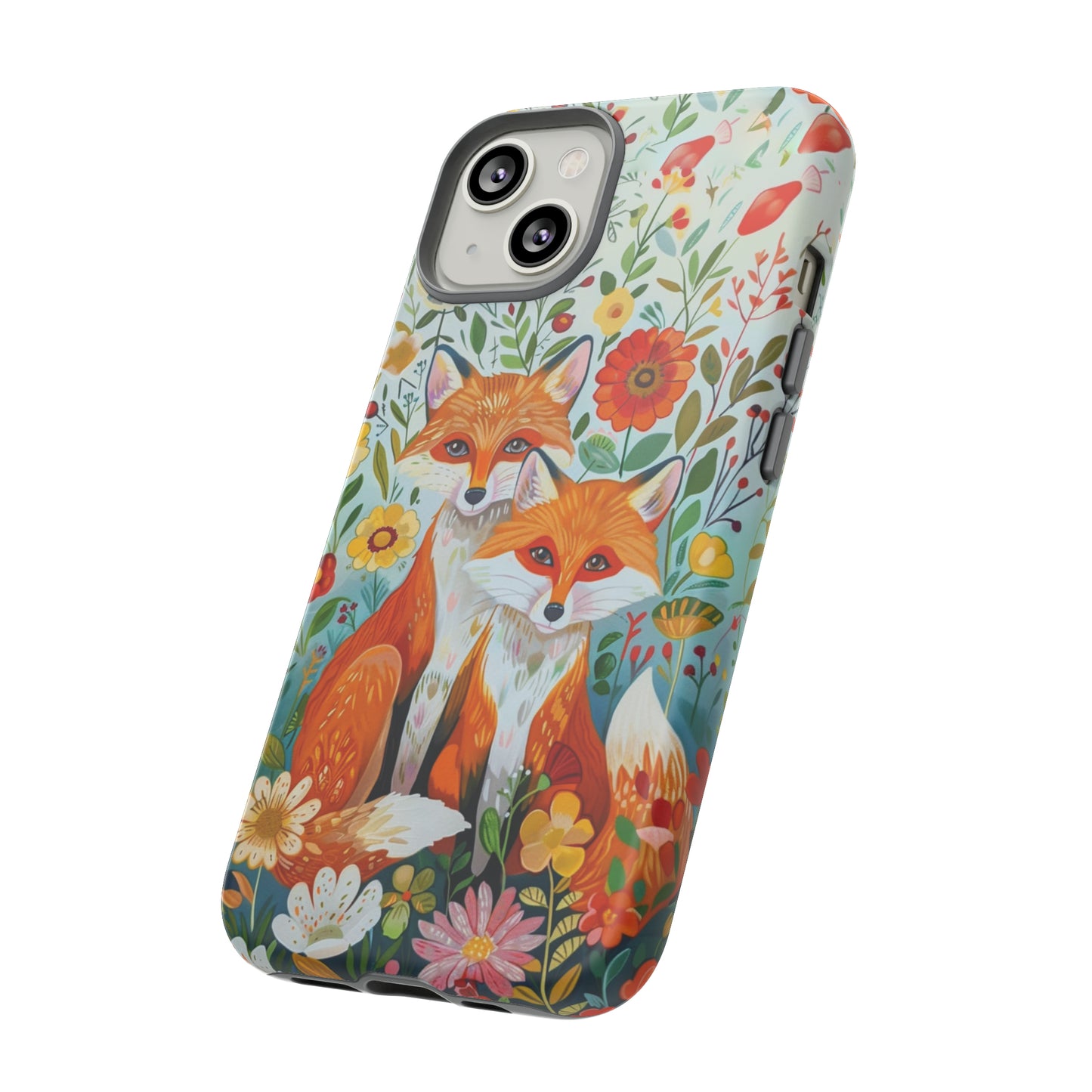 Foxes in the Floral Garden Phone Case