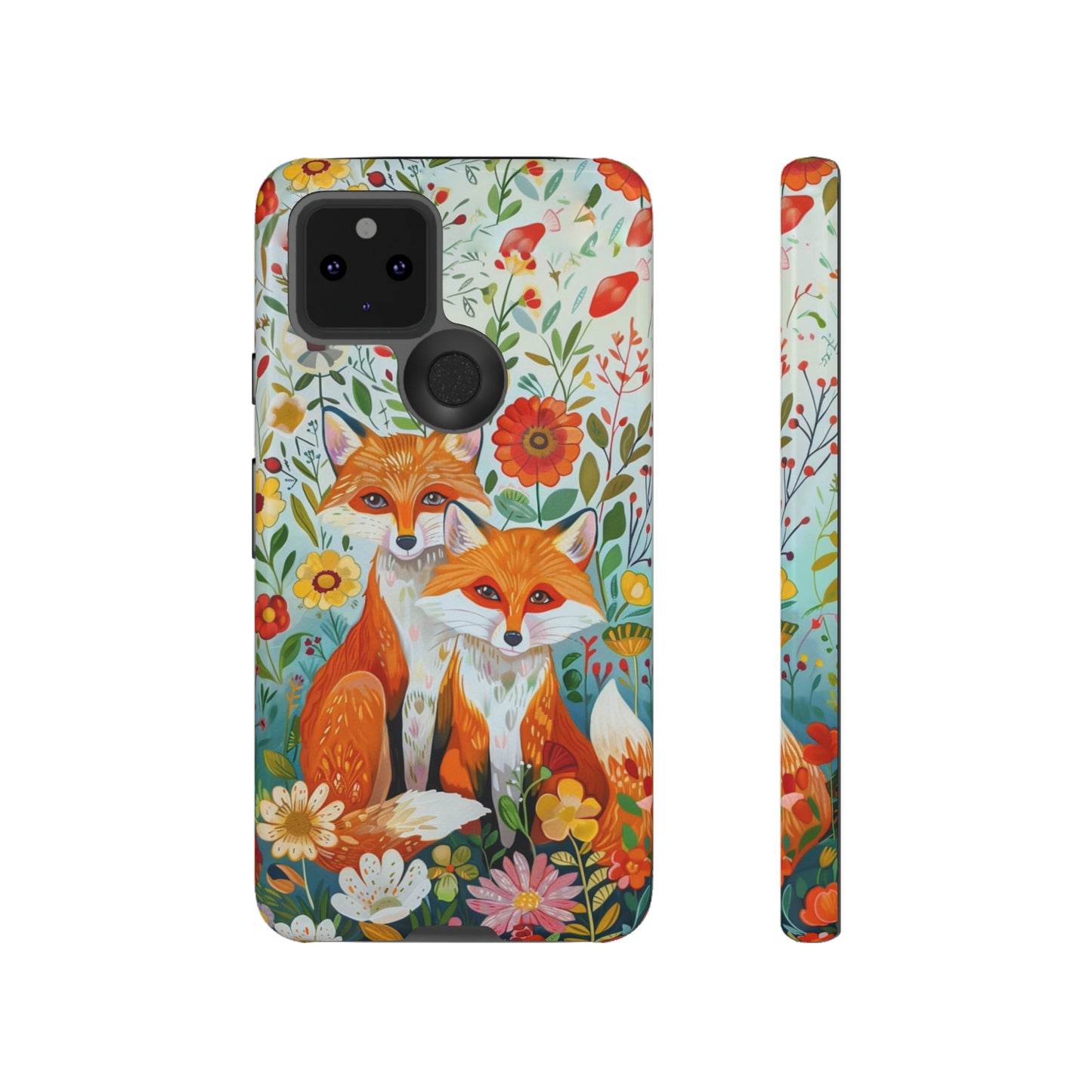 Foxes in the Floral Garden Phone Case