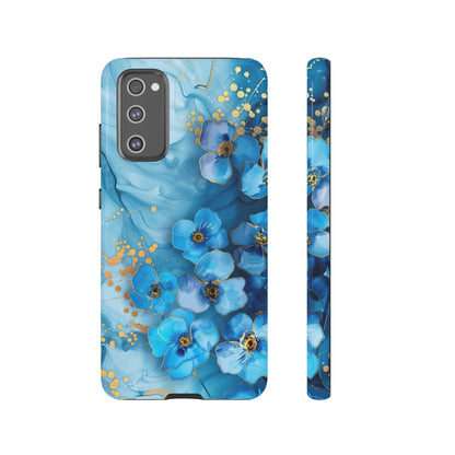 Forget Me Nots Gold Color Splash Floral Design Phone Case