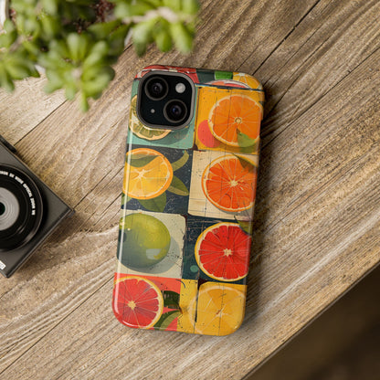 Italian Tile Citrus Fruit Abstract Floral Summer Style MagSafe Phone Case
