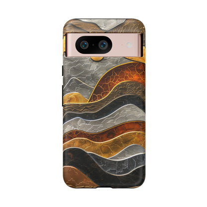 Abstract Gold and Silver Mountain Design Phone Case