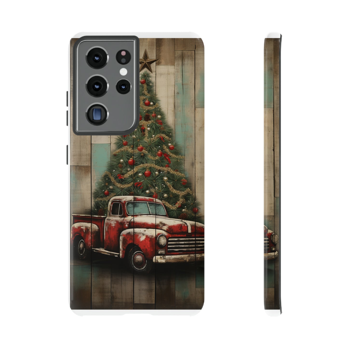 Classic Red Pickup Truck Christmas Phone Case