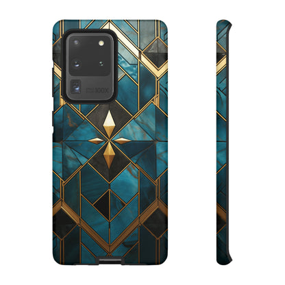 Gold and Blue Marble Mosaic Phone Case