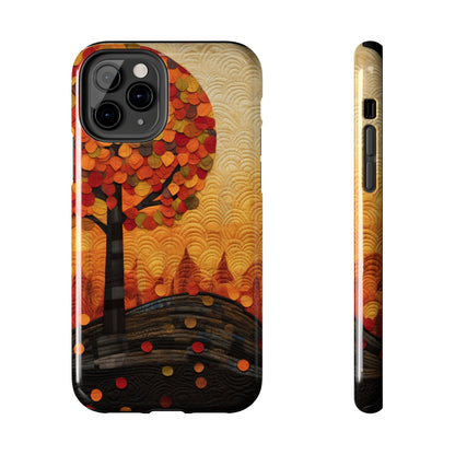 Autumn iPhone 15 Case, Forest Embroidered Style Phone Case | Cottagecore Fairytale Design | iPhone & Samsung | Boho Retro Vibe