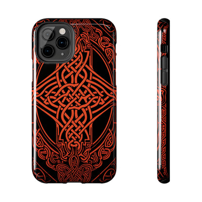 Eternal Weave iPhone Case, Red Celtic Tribal Knots | Timeless Symbolism iPhone Case for Models 11 through 14 Pro Max