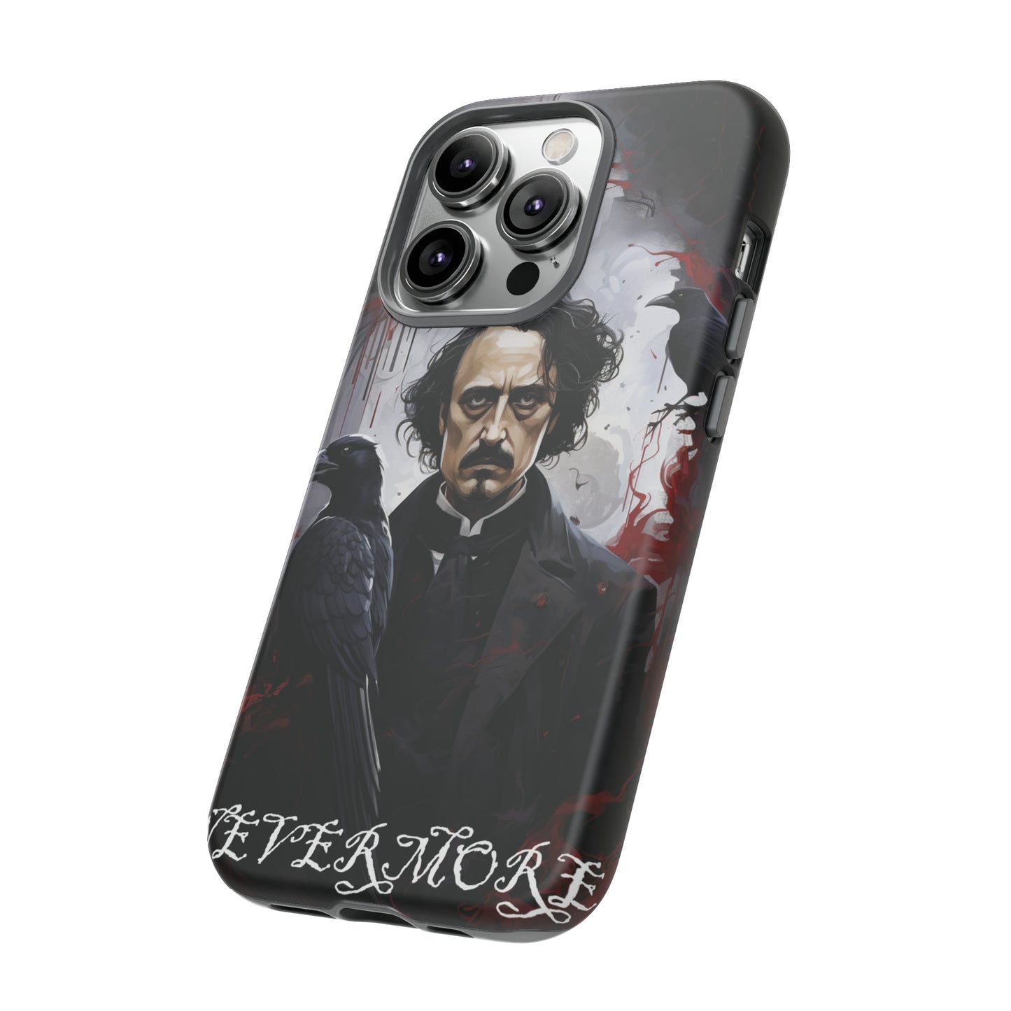 Nevermore Edgar Allen Poe, gothic Raven, Retro Samsung Galaxy Phone iPhone 15, 14 Plus 13 12 7 8 Se Horror Dark Academia Style goth Vibe