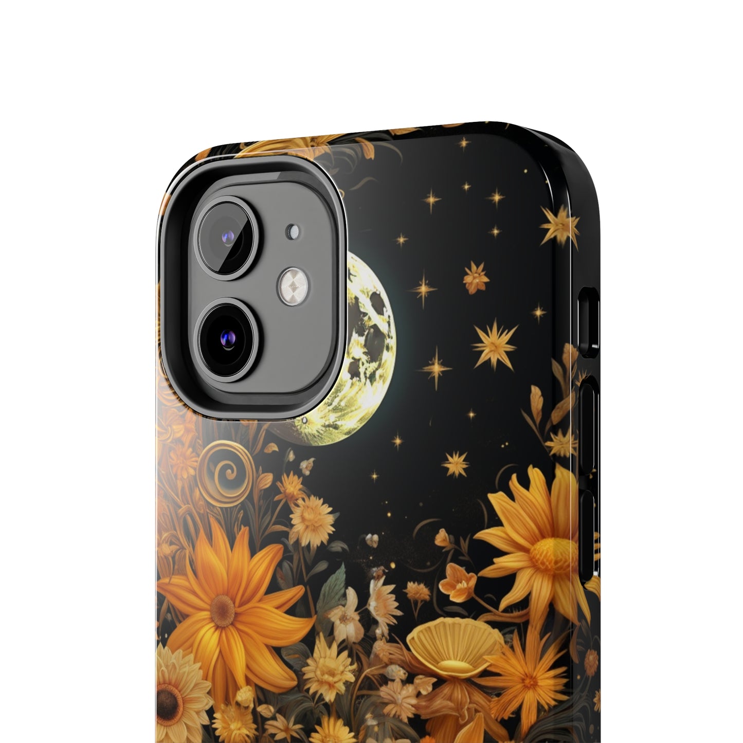 Cottagecore Floral Sun Moon Stars iPhone Case | Embrace Mystical Nature's Beauty