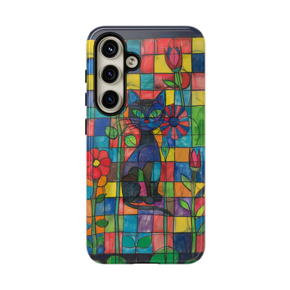 Cat in the Stained Glass Garden Phone Case