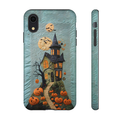 Halloween Haunted House Vintage Embroidery Style Phone Cover