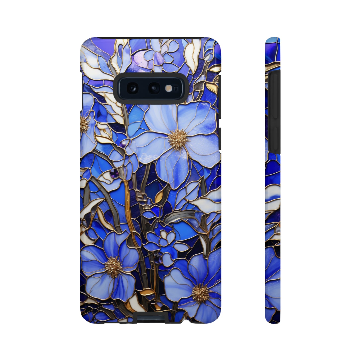 Periwinkle Stained Glass with Gold Inlay Phone Case for iPhone 15, 14, Pro Max, 13, 12 & Samsung Galaxy S23, S22, S21, Google Pixel