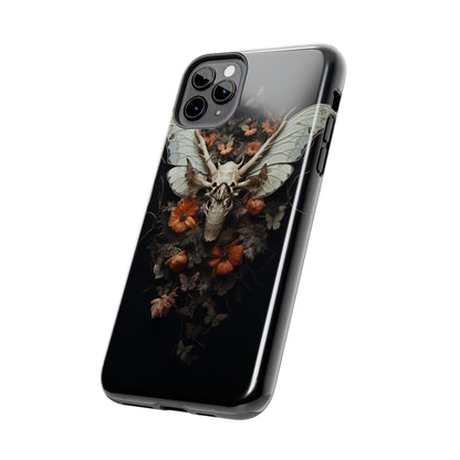 Deadhead Moth Gothic Dark Academia iPhone Case | Spooky Skull Mysterious Elegance