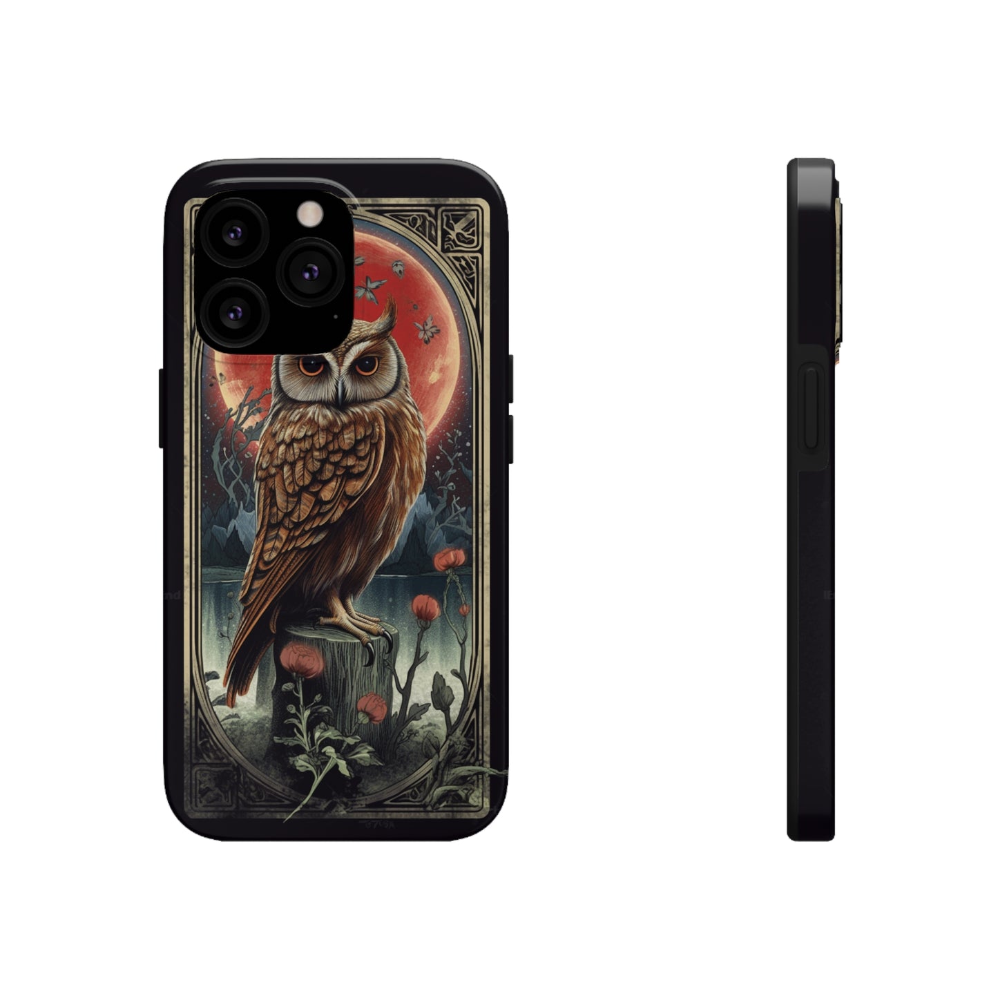 The Hermit Owl Tarot | Dark Academia Aesthetic Retro Tough iPhone Case | Embrace Mystical Vibes with Captivating Tarot Art and Reliable Protection