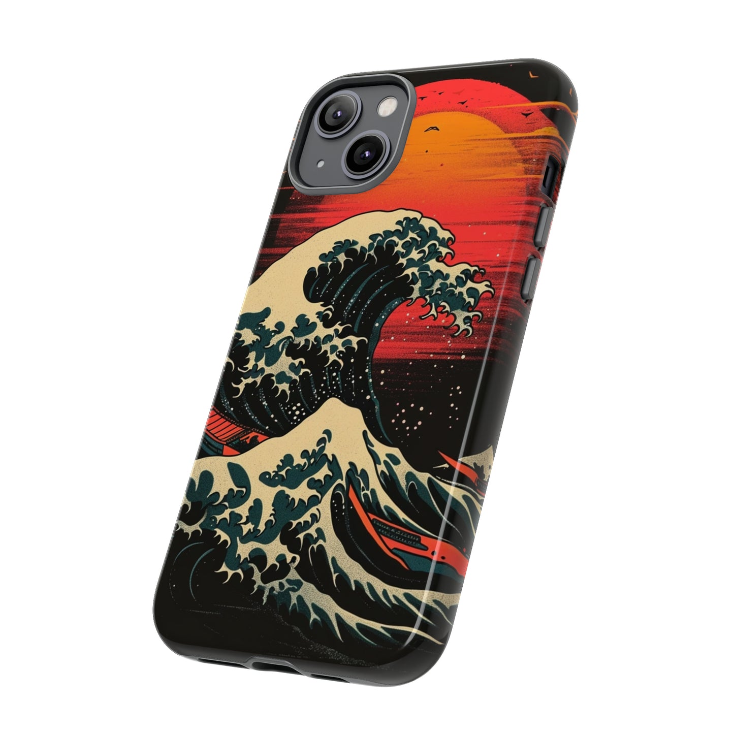 Great Wave off Kanagawa Retro Sunset