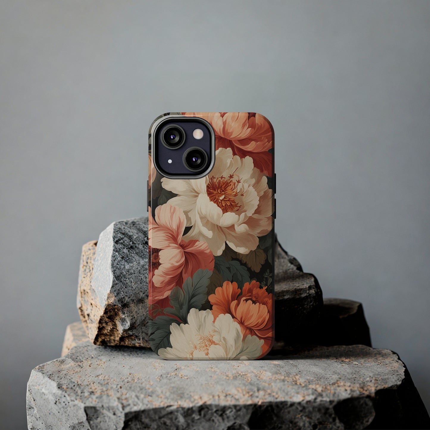 Vintage Floral Aesthetic Phone Tough Case Antique Print for iPhone 14 11 Pro 12 13 XR XS X 7+ 8 Boho Nature Flowers Cottage Core