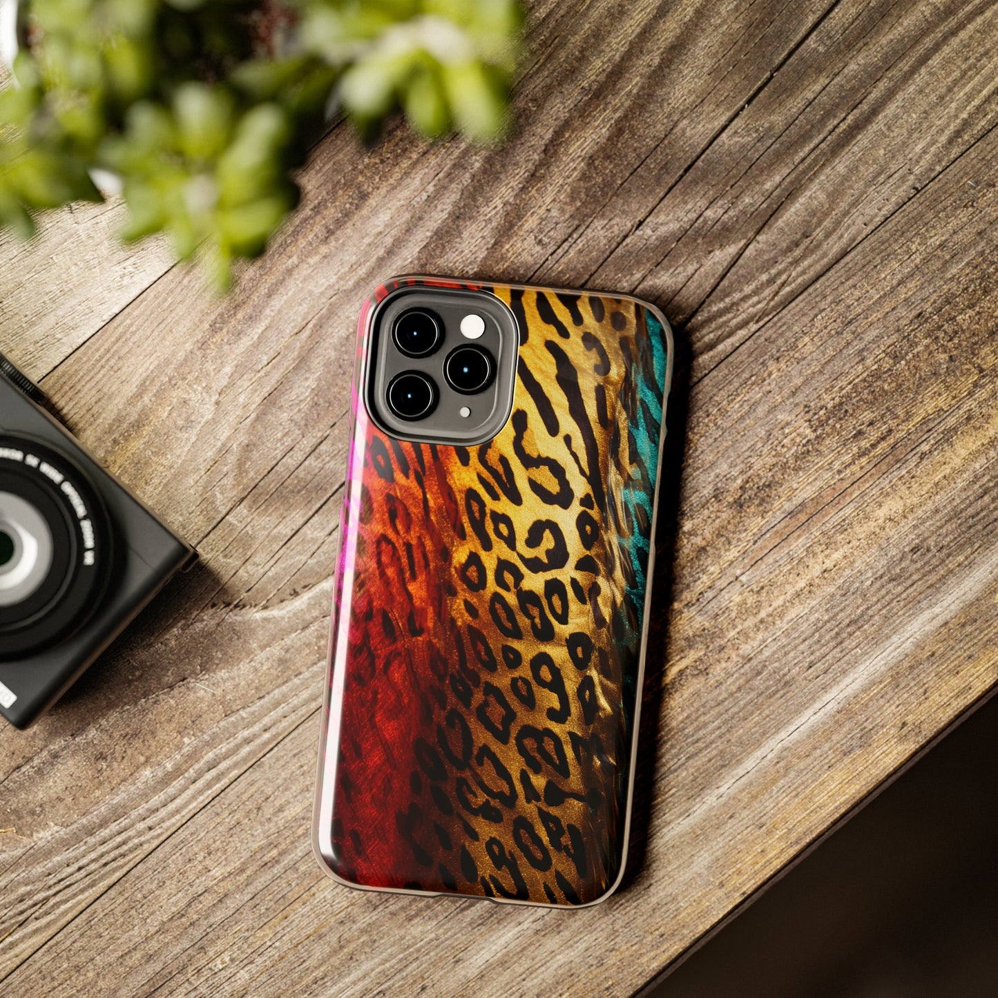 Kaleidoscopic Wild: Psychedelic Rainbow Leopard Print | Dazzling iPhone Case