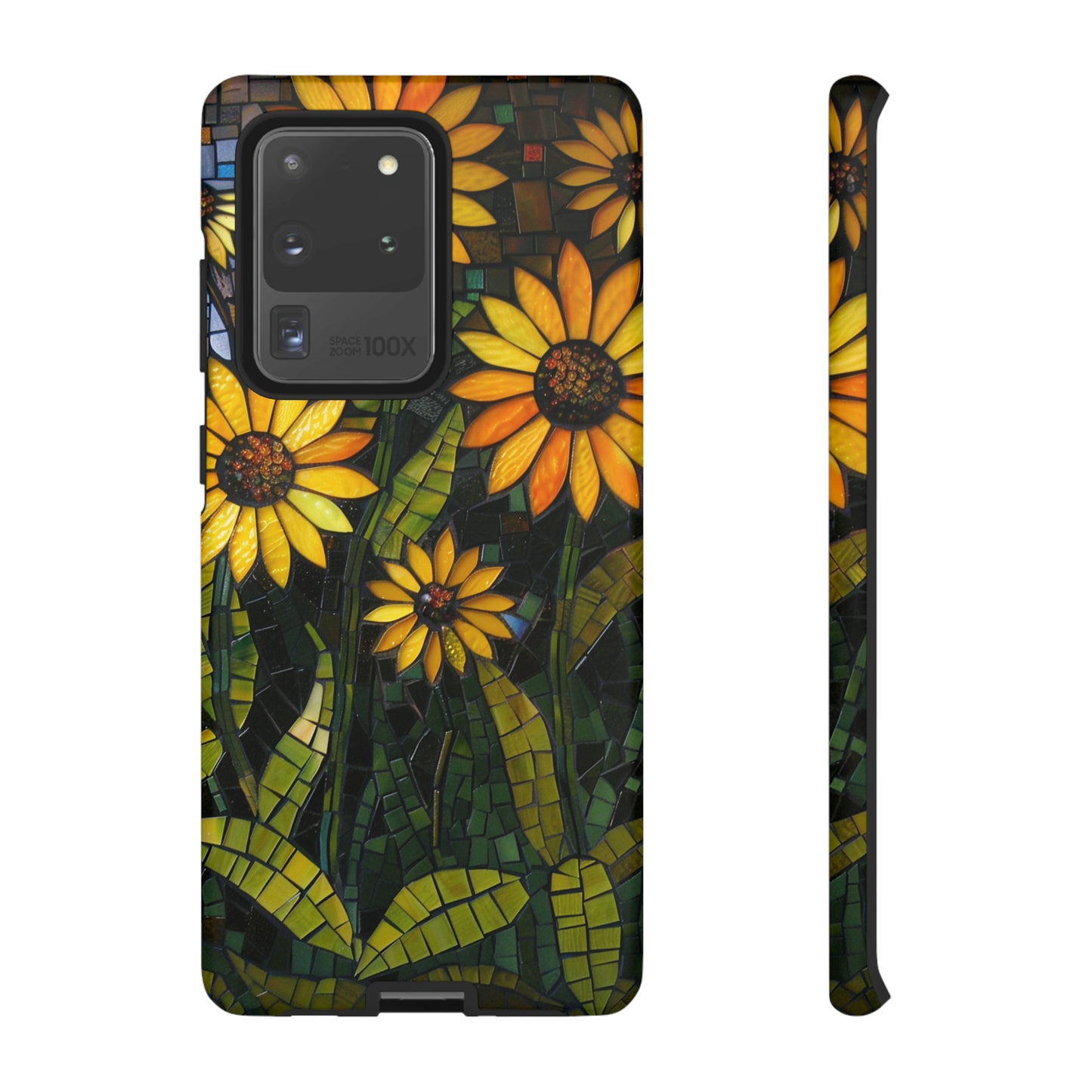 Yellow and Gold Daisy Mosaic Stained Glass Phone Case